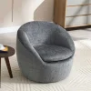 Drehbarer Design Sessel ALPINE grau Chenille Cremona 360° mit Armlehnen