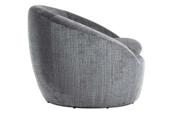 Drehbarer Design Sessel ALPINE grau Chenille Cremona 360° mit Armlehnen