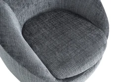 Drehbarer Design Sessel ALPINE grau Chenille Cremona 360° mit Armlehnen