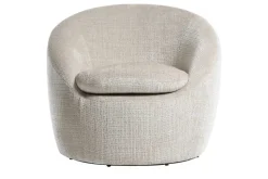 Drehbarer Design Sessel ALPINE beige Chenille Cremona 360° mit Armlehnen