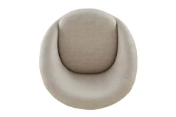 Drehbarer Design Sessel ALPINE beige Samt 360° mit Armlehnen