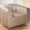 Drehbarer Design Sessel BABYLON champagner Samt Lounge Cocktailsessel