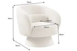 Drehbarer Design Sessel BOSSA NOVA beige Chenille