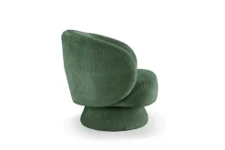 Drehbarer Design Sessel BOSSA NOVA 80cm moosgrün Bouclé