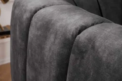 Drehbarer Design Sessel BABYLON dunkelgrau Samt Lounge Cocktailsessel