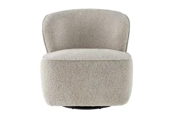 Drehbarer Design Sessel GATSBY taupe Bouclé Tweed Soft 360°