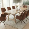 Drehbarer Design Stuhl CONCORD rost braun Samt Taschenfederkern Metallgestell braun