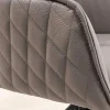 Drehbarer Design Stuhl EUPHORIA taupe Echtleder schwarz Metallgestell mit Armlehne