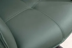 Drehbarer Design Stuhl EUPHORIA grün Echtleder schwarz Metallgestell mit Armlehne