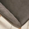 Drehbarer Design Stuhl LIVORNO vintage taupe Buchenholz Beine mit Armlehnen