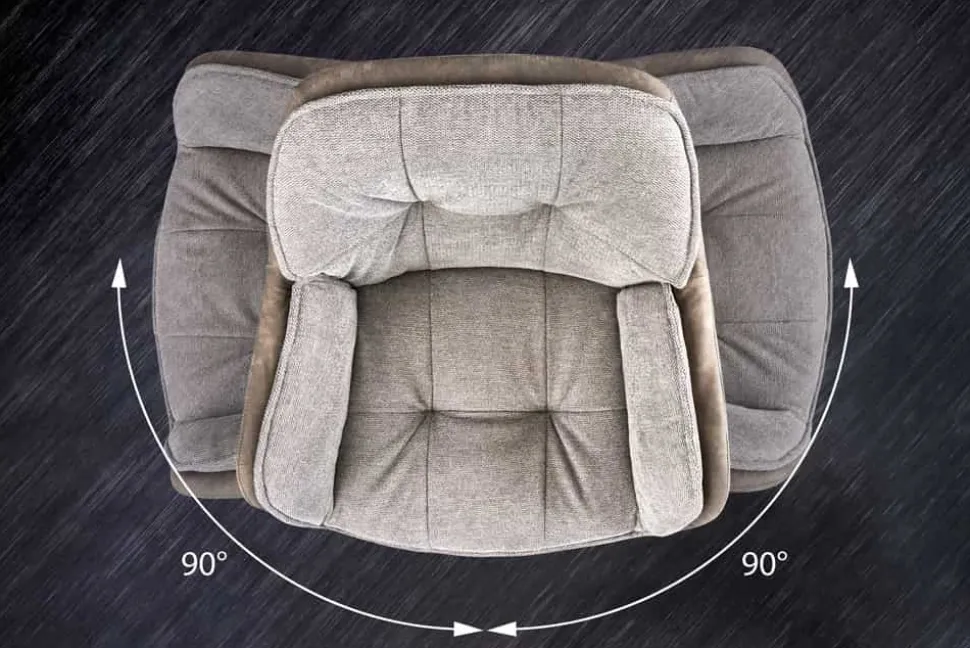 Drehbarer Design Stuhl MR. LOUNGER vintage taupe Microfaser mit Armlehne