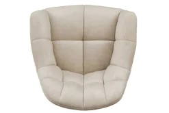 Drehbarer Design Stuhl PAPILLON beige Samt Eiche Massivholz mit Armlehnen
