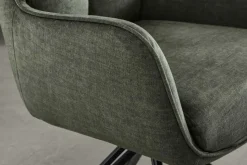 Drehbarer Design Stuhl PROMETHEUS moosgrün Vogue Velours Samt Taschenfederkern Metall