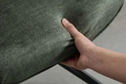 Drehbarer Design Stuhl PROMETHEUS moosgrün Vogue Velours Samt Taschenfederkern Metall
