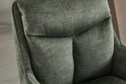 Drehbarer Design Stuhl PROMETHEUS moosgrün Vogue Velours Samt Taschenfederkern Metall