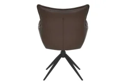 Drehbarer Design Stuhl VOGUE brandy braun Kunstleder schwarz Metall 360° mit Armlehne