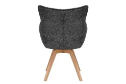 Drehbarer Design Stuhl VOGUE anthrazit natur Strukturstoff Eichenholz 360° mit Armlehne