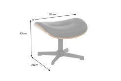 Drehbarer Hocker VOGUE COMFORT schwarz Kunstleder braun Walnuss-Design