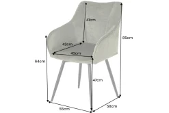 Drehbarer Retro Stuhl AVIGNON grün Chenille schwarze Metallbeine