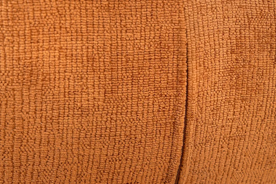Drehbarer Retro Stuhl UNIQUE rost braun Chenille schwarze Metallbeine mit Armlehne