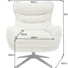 Drehbarer Sessel CLOUD champagner beige Chenille schwarz Metall