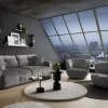 Drehbarer Sessel DIAMOND silbergrau Chenille Cremona 360°