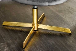 Drehbarer Sessel LOUNGER grau gold Samt Modern Design