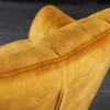 Drehbarer Sessel PAPILLON senfgelb Samt schwarz Metall höhenverstellbar mit Armlehne