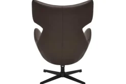 Drehbarer Sessel VOGUE brandy braun Kunstleder schwarze Metallbeine mit Armlehne