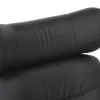 Drehbarer Sessel VOGUE COMFORT schwarz Kunstleder braun Walnuss-Design mit Armlehne