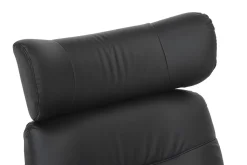 Drehbarer Sessel VOGUE COMFORT schwarz Kunstleder braun Walnuss-Design mit Armlehne