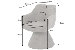 Drehbarer Stuhl AMBIENTO braun Strukturstoff 180° mit Auto-Return Polsterstuhl