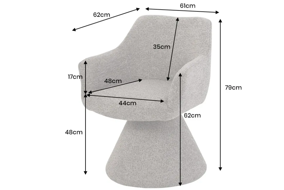 Drehbarer Stuhl AMBIENTO braun Strukturstoff 180° mit Auto-Return Polsterstuhl
