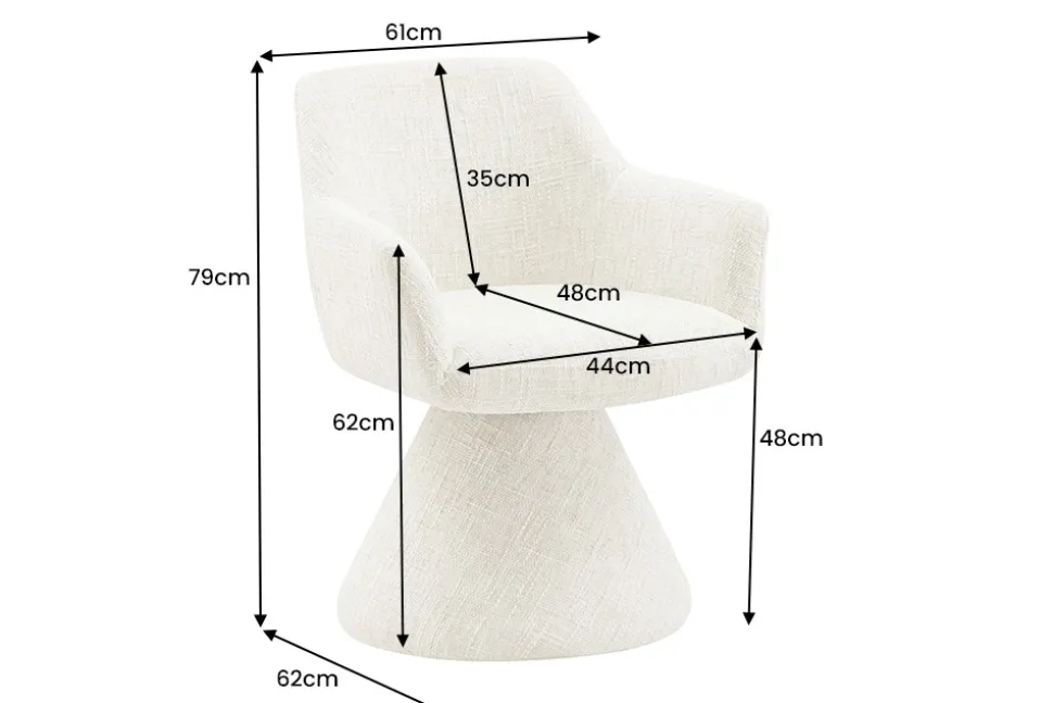 Drehbarer Stuhl AMBIENTO grau Chenille 180° mit Auto-Return Polsterstuhl