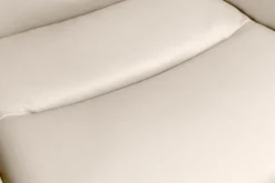 Drehbarer Stuhl BIG GEORGE beige Echtleder Microfaser mit Armlehne schwarze Metallbeine