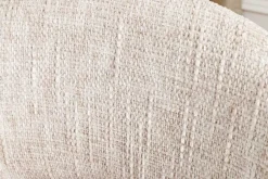 Drehbarer Stuhl ORGANIKO beige Chenillestoff Holzgestell Eiche mit Armlehne