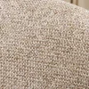 Drehbarer Stuhl ORGANIKO taupe beige Strukturstoff Holzgestell Walnuss mit Armlehne