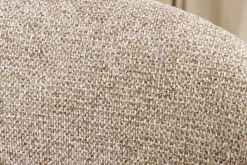 Drehbarer Stuhl ORGANIKO taupe beige Strukturstoff Holzgestell Walnuss mit Armlehne