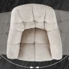 Drehbarer Stuhl PAPILLON greige Bouclé mit Armlehne schwarzes Metallgestell