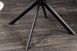 Drehbarer Stuhl PAPILLON petrol Samt schwarze Metallbeine Armlehnen