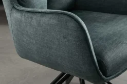 Drehbarer Stuhl PROMETHEUS petrol Vogue Velours Samt Taschenfederkern Metallgestell