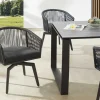 Drehbarer Stuhl ROPE anthrazit Aluminium Gartensessel inkl. Kissen In- und Outdoor