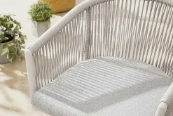 Drehbarer Stuhl ROPE greige Aluminium Gartensessel inkl. Kissen In- und Outdoor