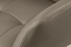 Drehbarer Stuhl SIGNATURE taupe Echtleder 360° mit Taschenfederkern schwarz Metall