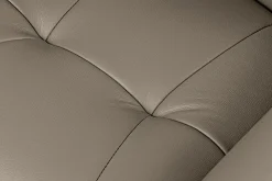 Drehbarer Stuhl SIGNATURE taupe Echtleder 360° mit Taschenfederkern schwarz Metall