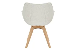 Drehbarer Stuhl THE DUTCH COMFORT beige Bouclé Tweed Soft Eichenholz