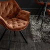 Drehbarer Stuhl THE DUTCH COMFORT rost braun Samt mit Armlehnen Modern Design