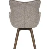 Drehbarer Stuhl THOR taupe Strukturstoff braun Wenge Eichenholz 360° mit Armlehne