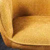 Drehbarer Stuhl VERONA senfgelb Samt Strukturstoff mit Armlehne Metallbeine schwarz