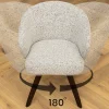 Drehbarer Stuhl WALKÜRE beige Eichenholz mit Taschenfederkern und Armlehne